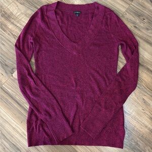 Express Women's V-Neck Sweater - Burgundy